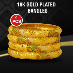 Royal Bangles 18k Gold Plated 4pcs Bangles, 4B